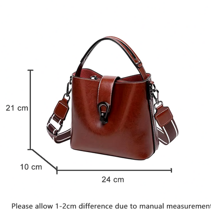 Crossbody Handbag Real Oil Wax Cowhide Leather Handbag. Versatile Handbag.