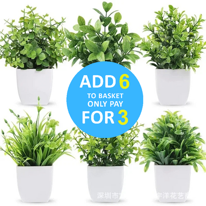 Artificial Potted Plants Indoor Outdoor Home Garden Decoration 6 for 3