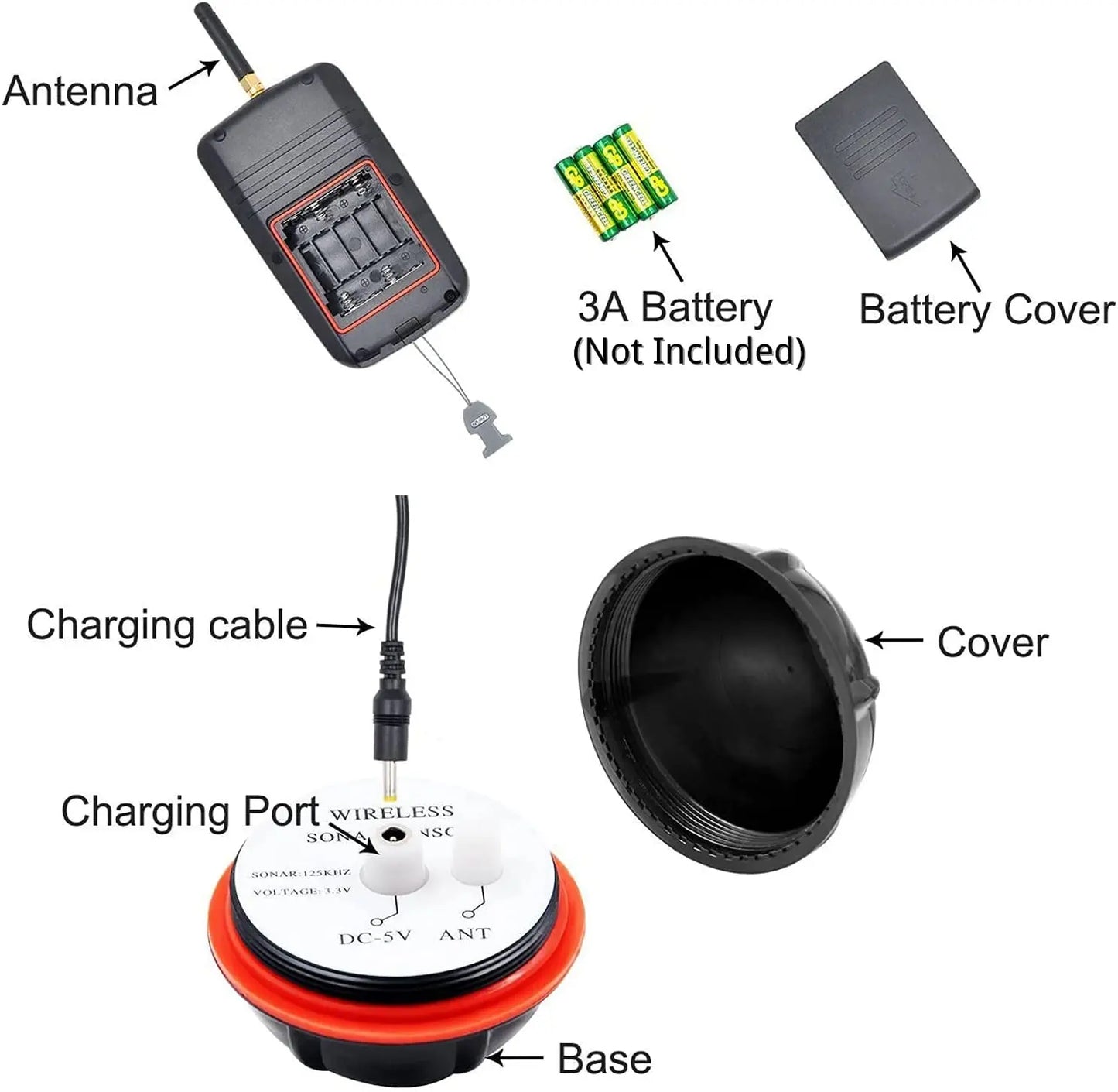 Wireless Sonar Fish Finder. Underwater Echo Sounder Fish Finder.