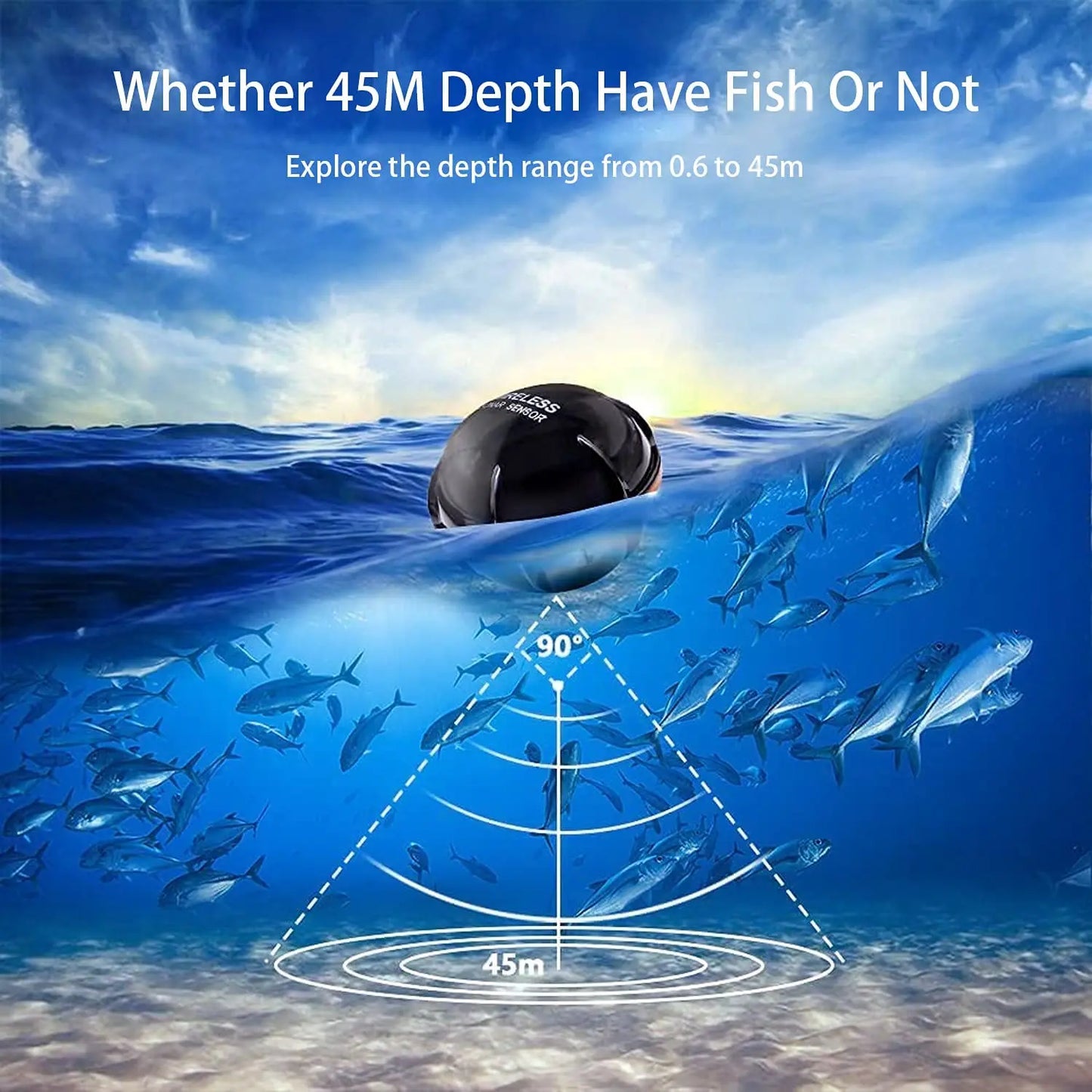 Wireless Sonar Fish Finder. Underwater Echo Sounder Fish Finder.