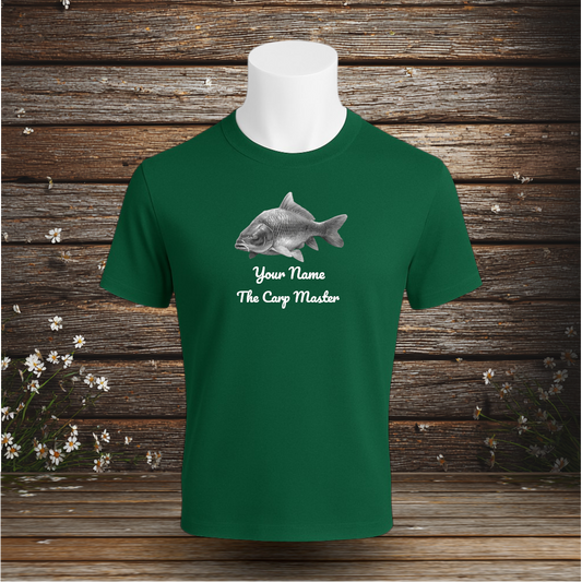 💚 Premium T-Shirt + The Carp Master + Your Text