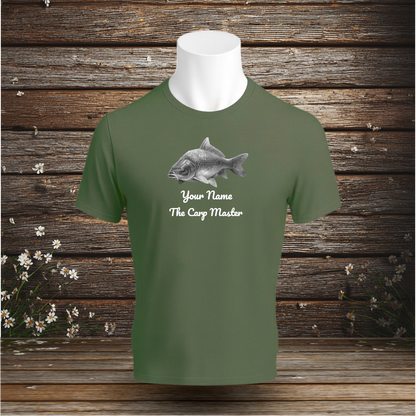 💚 Premium T-Shirt + The Carp Master + Your Text