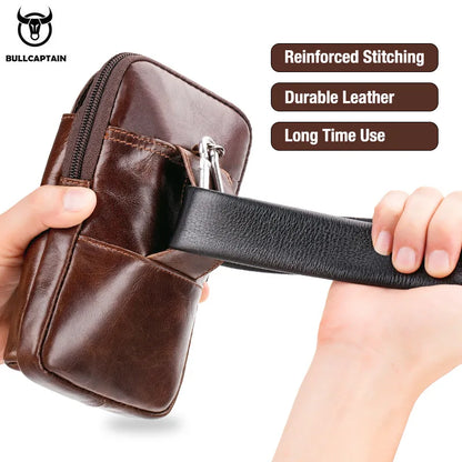 Phone Holder Genuine Leather BULLCAPTAIN Leather Waist Holster.