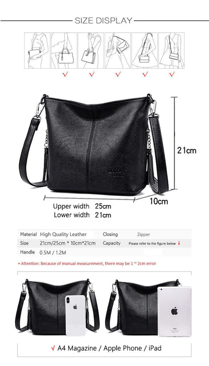 Ladies Hand Crossbody Leather Luxury Handbag Shoulder Bag***