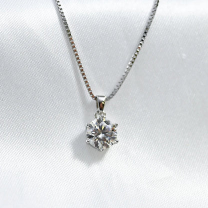 2Ct D Colour Moissanite Pendant Necklace 100% 925 Sterling Silver