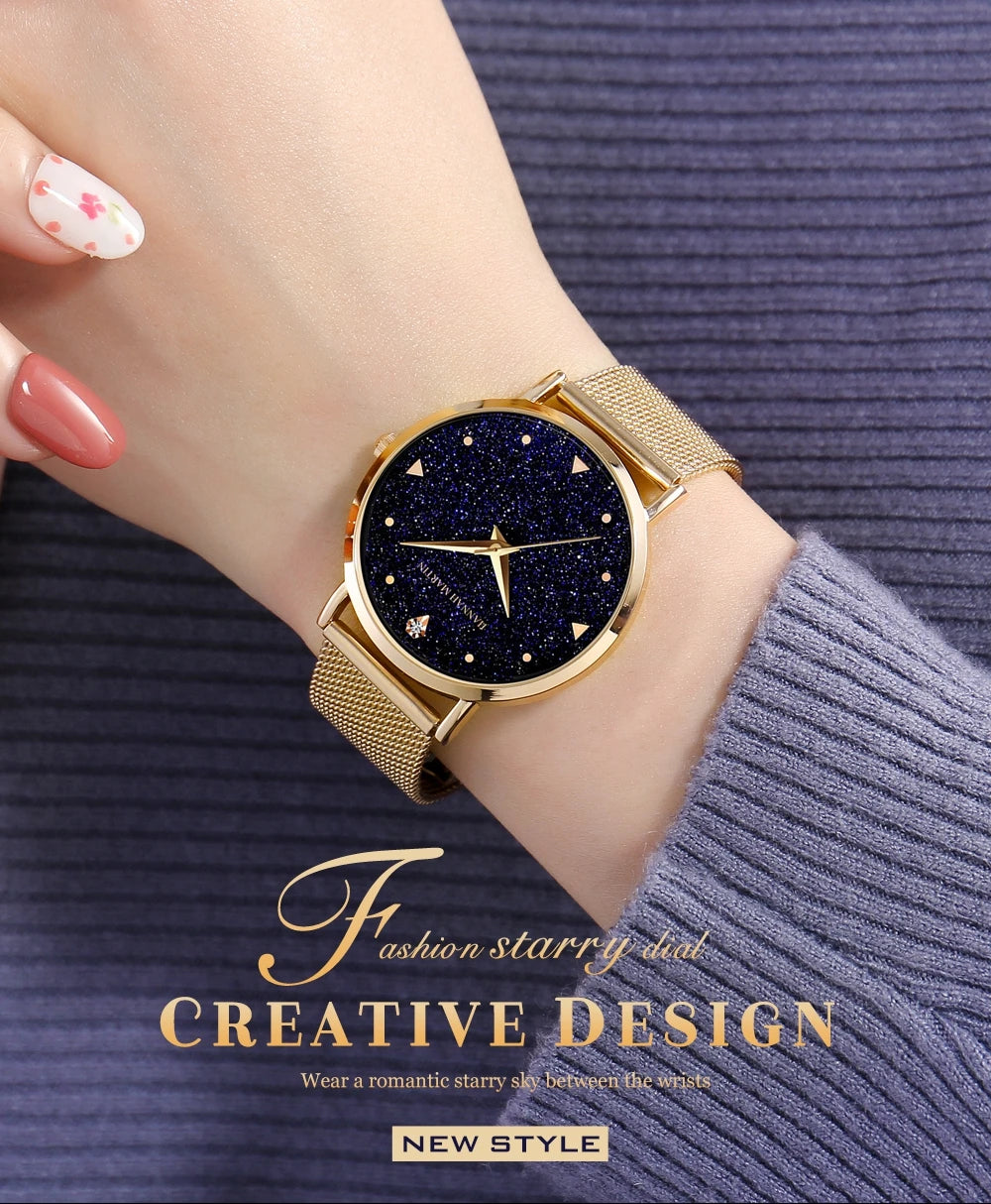 Women' Watches Night Stars Face + Quartz Movement by Hannah Martin