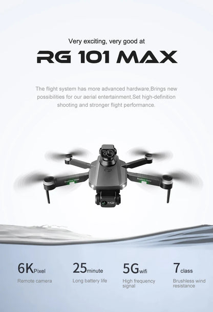 RG101 MAX GPS or PRO Drone 8K Dual HD Camera 5G WIFI FPV  Brushless Motor.