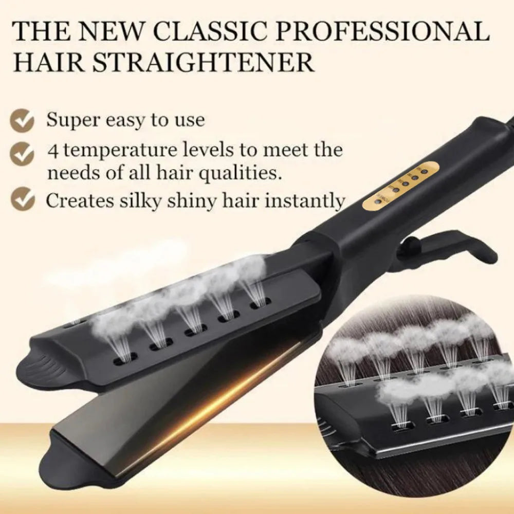 Hair Straighteners Four Temperature Adjustment Ceramic Flat Iron Wide Panel