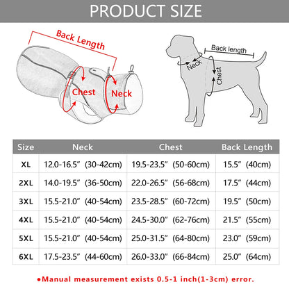 Waterproof Big Dog Coat Reflective Raincoat Medium to Large Dogs