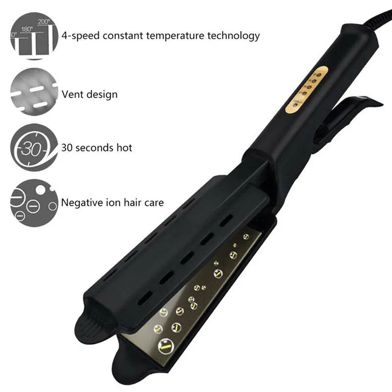 Hair Straighteners Four Temperature Adjustment Ceramic Flat Iron Wide Panel