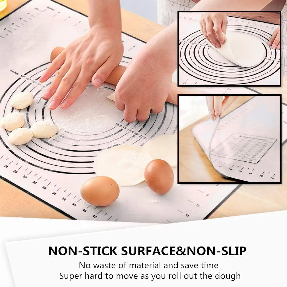 Large Size Silicone Kneading Pad Non-Stick Surface Rolling Dough Mat With Scale Kitchen Cooking Pastry Sheet Oven Liner Bakeware