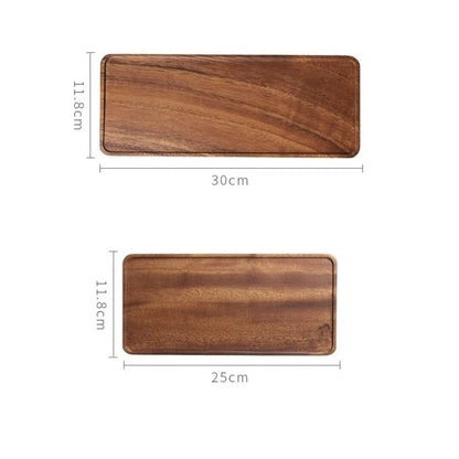 Natural Wooden Tray Rectangular Plate Fruit Snacks Food Storage Trays Hotel Home Serving Tray Decorate Supplies