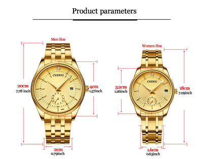 Women + Men's Quartz Movement Wristwatches by CHENXI.