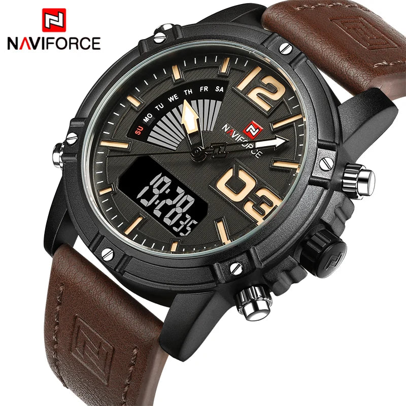 NAVIFORCE Men's Watch Quartz Duel Display Chronograph Watch