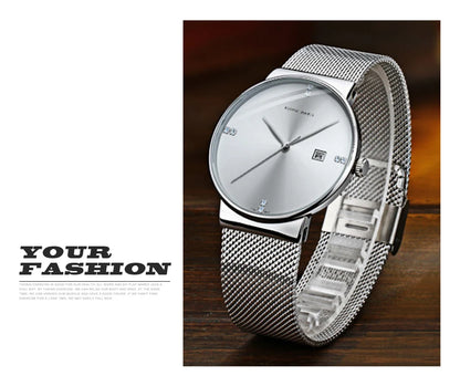 Men's Watch Stainless Steel Waterproof Quartz Movement Wristwatches