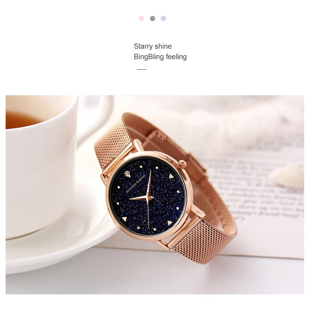 Women' Watches Night Stars Face + Quartz Movement by Hannah Martin