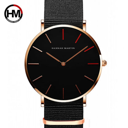 Women's Wristwatch with Quartz Movement and a Genuine Leather Strap