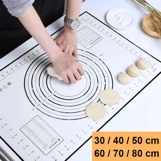 Large Size Silicone Kneading Pad Non-Stick Surface Rolling Dough Mat With Scale Kitchen Cooking Pastry Sheet Oven Liner Bakeware