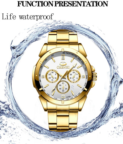 Men's + Women's Quartz Watches Stainless Steel + Waterproof.