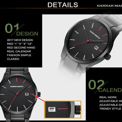 Men's Stainless Steel Band Waterproof Watches by Hannah Martin