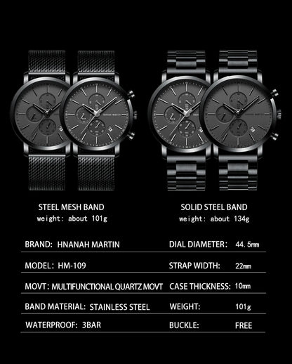 Men's Wristwatch Stainless Steel Waterproof for any Occasion.