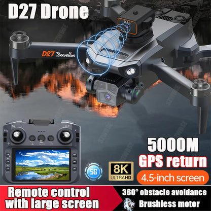 💚 Drone D27 PRO GPS with Large Screen Control 8K HD 28 Mins Flight 💚