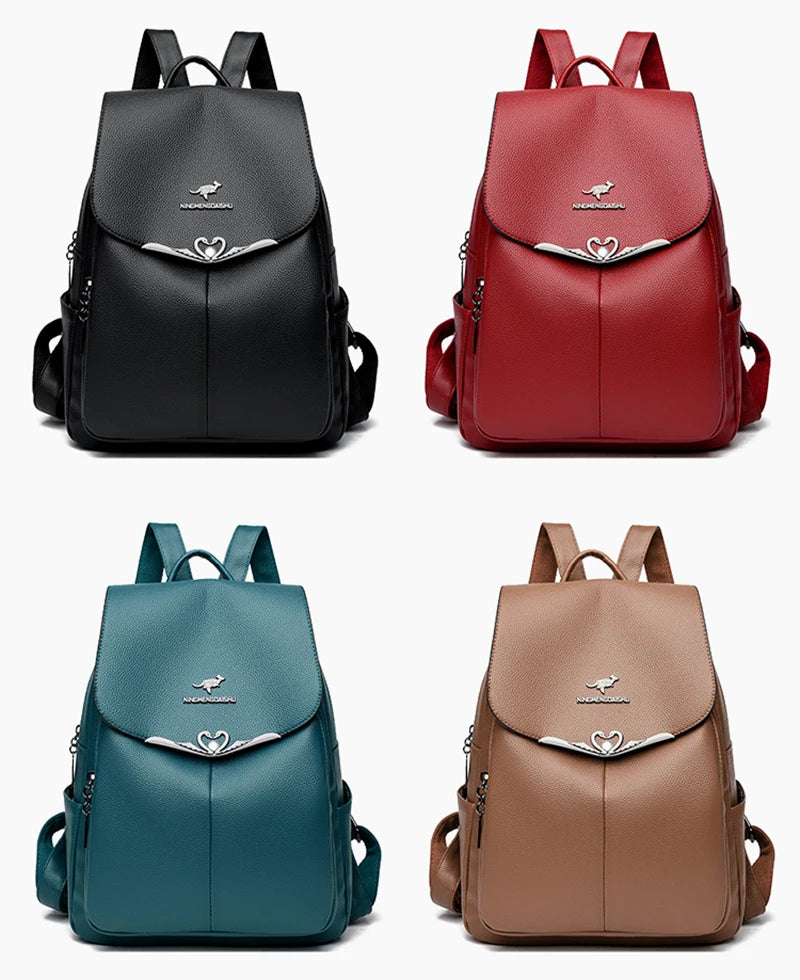 Leather Backpack Casual High Quality Soft PU Leather***