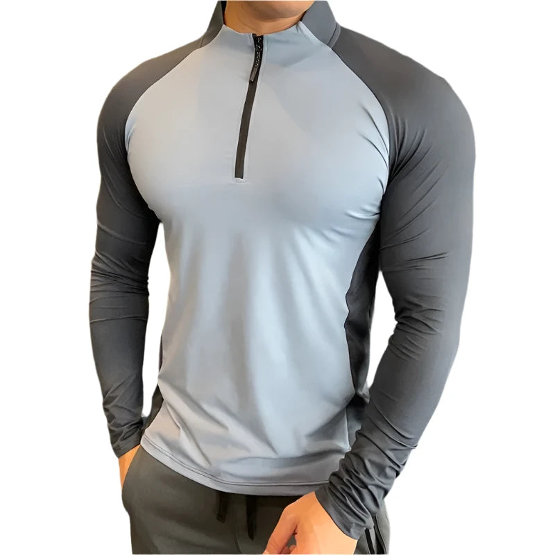 Mens Fitness Training T shirt Gym Workout Compression Sweatshirt