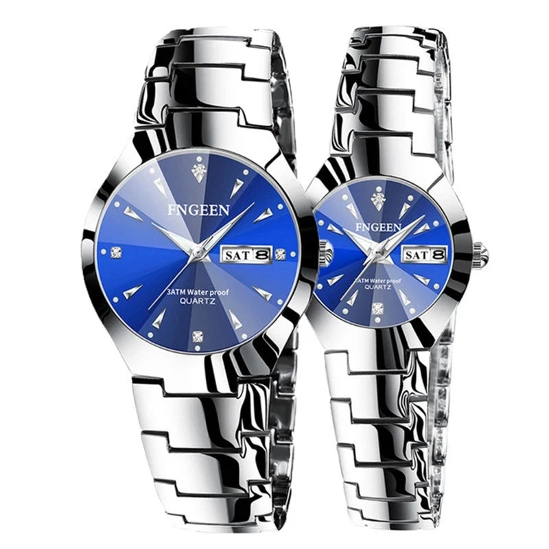 Couples Watch Men's Quartz watch Luxury Ladies Stainless Waterproof