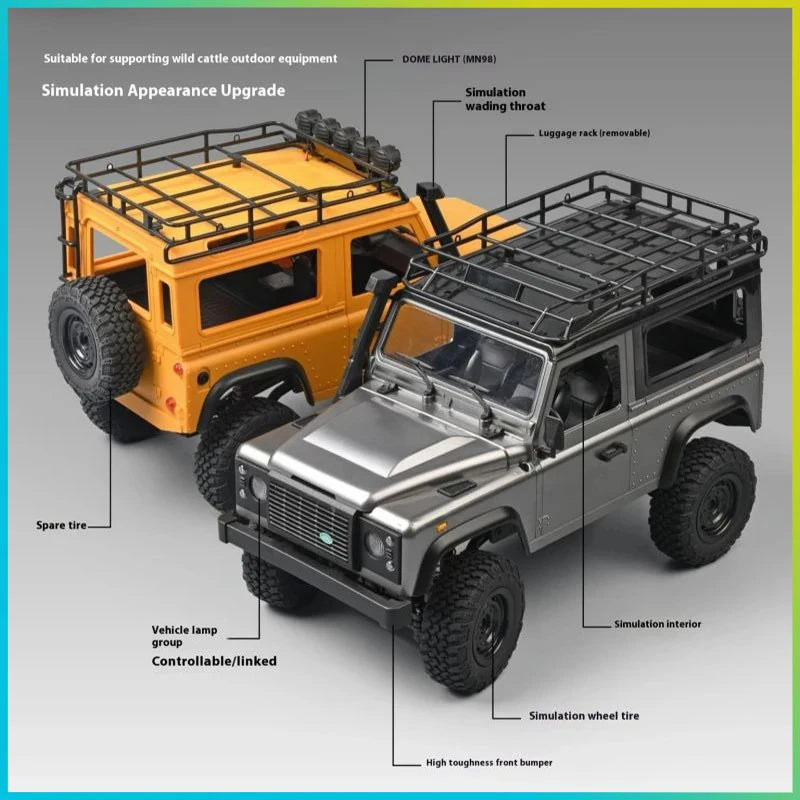 RC Rock Crawler Defender Remote Control Car 1/12 MN99s MN98 4WD