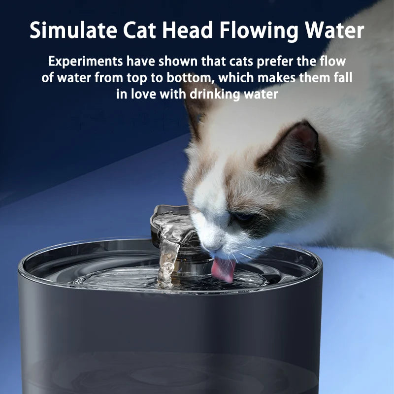 Cat Water Fountain Auto Recirculate Filtering Water Dispenser USB Electric Pump.