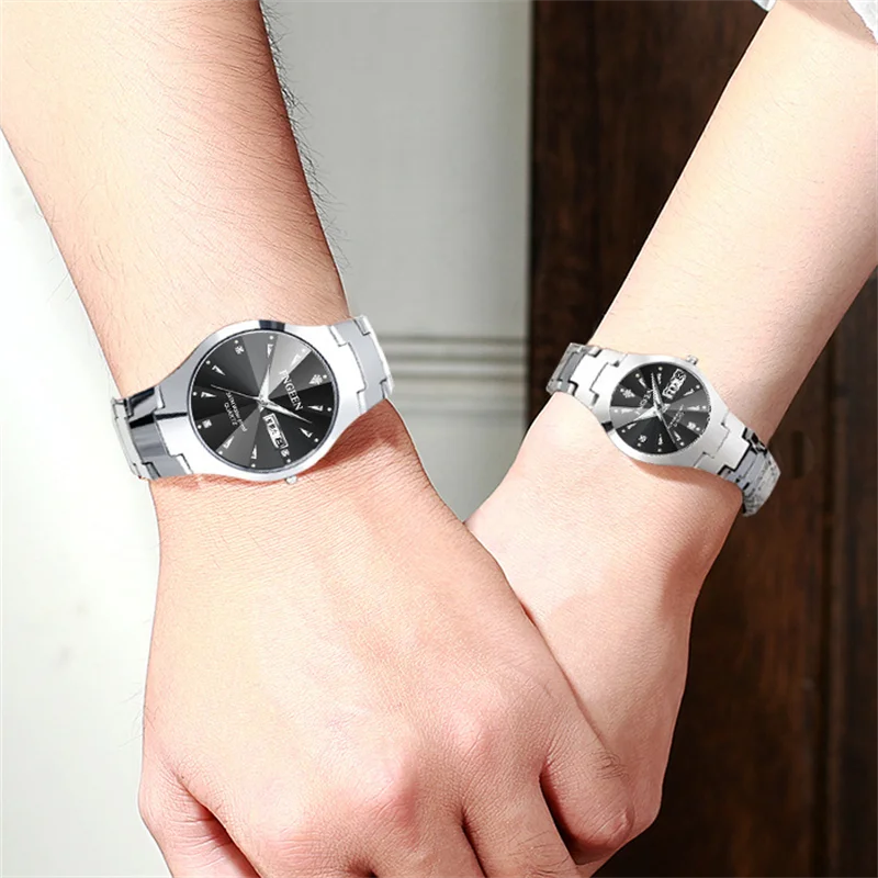 Couples Watch Men's Quartz watch Luxury Ladies Stainless Waterproof