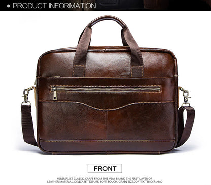 Genuine Leather Briefcase for Laptop High Quality Business Travel Bag