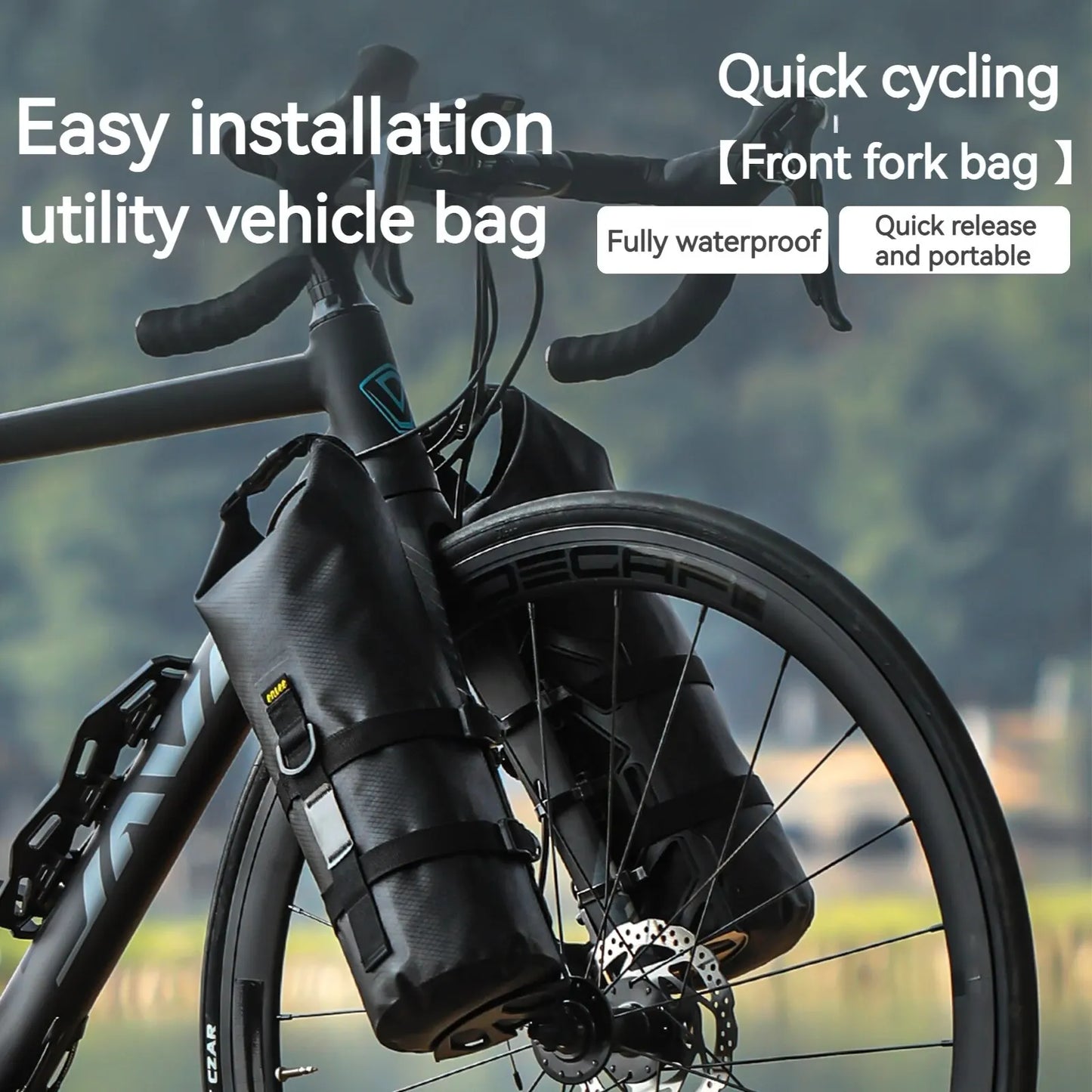 Front Fork Bag Outdoor Waterproof Bag 5L Capacity Road Mountain Bike Travel Bag