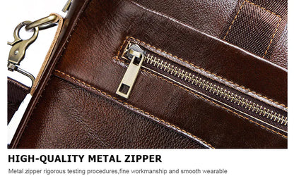 Genuine Leather Briefcase for Laptop High Quality Business Travel Bag