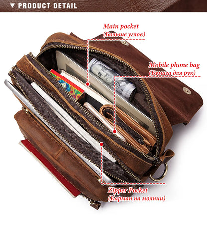 Genuine Leather Shoulder Bag Luxury Business Messenger Bag