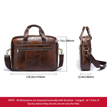 Genuine Leather Briefcase for Laptop High Quality Business Travel Bag