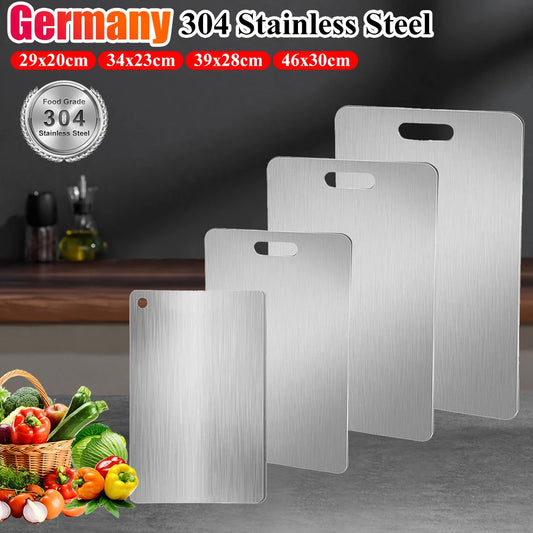 Titanium Cutting Boards for Kitchen, Stainless Steel Cutting Board, 304 Stainless Steel Double-Sided Food Grade Cutting Board