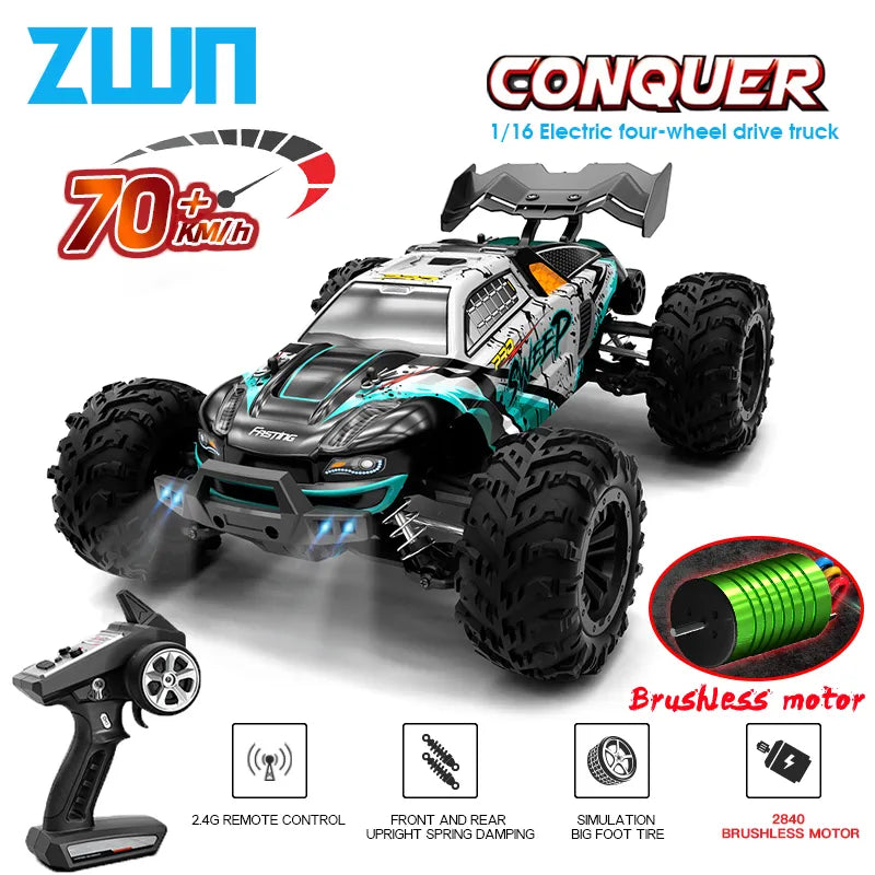 Remote Control Car Brushless 4WD 1:16 Fast and Strong 70KM/H High-Speed