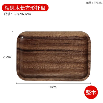 Tea Tray Rectangular Afternoon Tea Coffee Tray Simple Acacia Wood