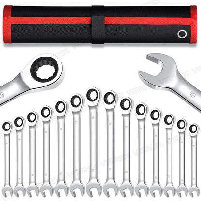 Metric Ratcheting Chrome Vanadium Steel 12-Point Spanner Sets