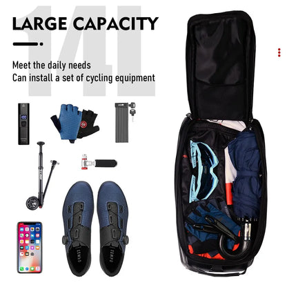 Bike Bag Hard Shell, 14L Large Capacity Hunch Bag with Rain Cover by ThinkRider .