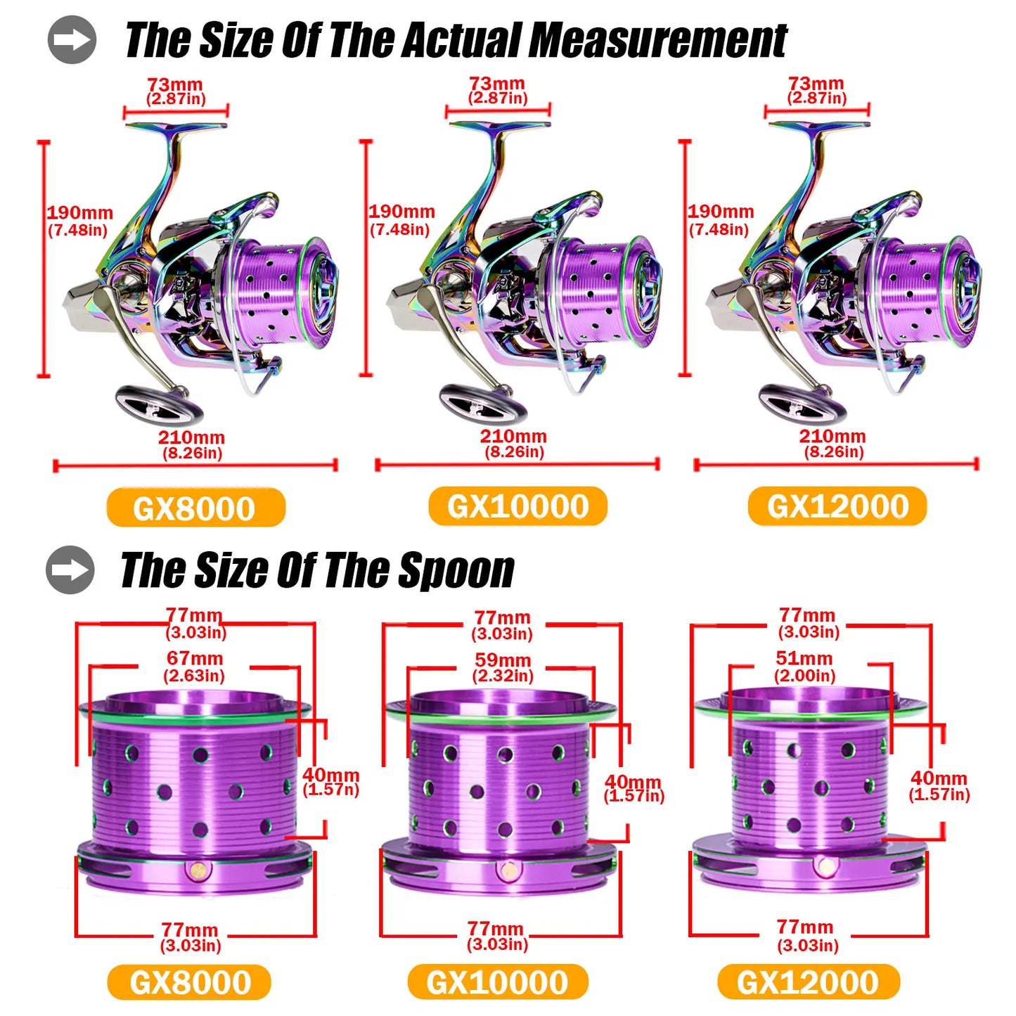 🐟 Fishing Spinning Reel 25KG Max Drag 18+1BB LS8000-12000 Spool 🐟