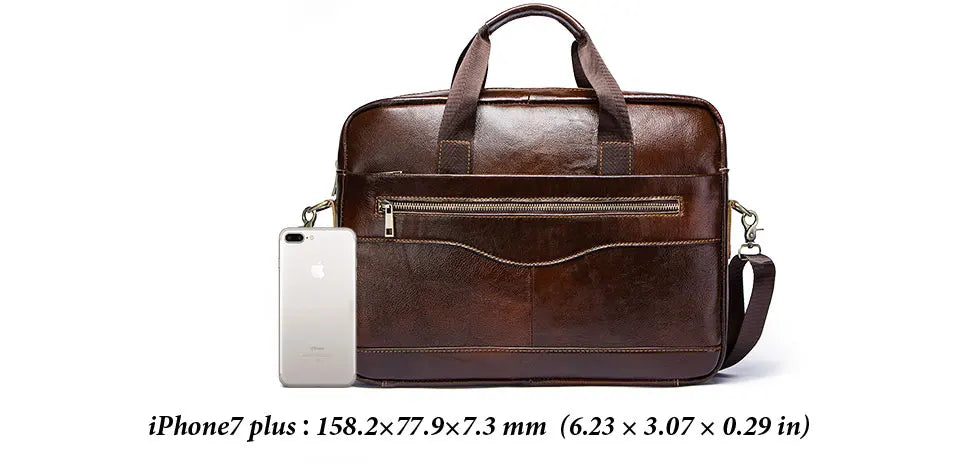 Genuine Leather Briefcase for Laptop High Quality Business Travel Bag