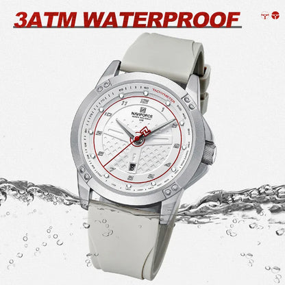 NAVIFORCE Men's Quartz Wristwatch Silicone Strap Waterproof Sports Watches