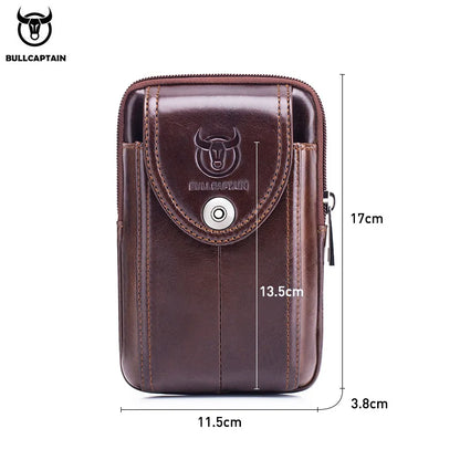 Phone Holder Genuine Leather BULLCAPTAIN Leather Waist Holster.