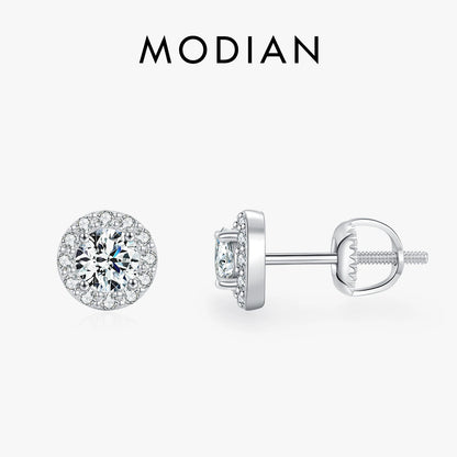 1.00CT Earrings Classic Round Prong Setting D Colour