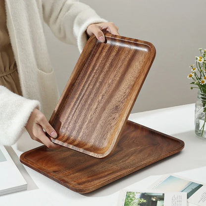 Japanese Acacia Wooden Tray Solid Wood Tea Trays