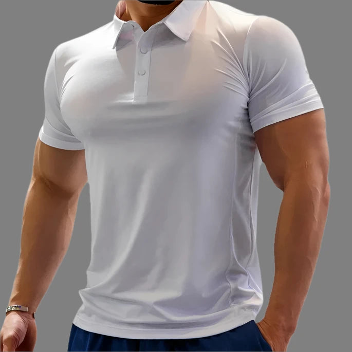 Polo T-shirt Casual Short-sleeved Solid Colour Quick Drying