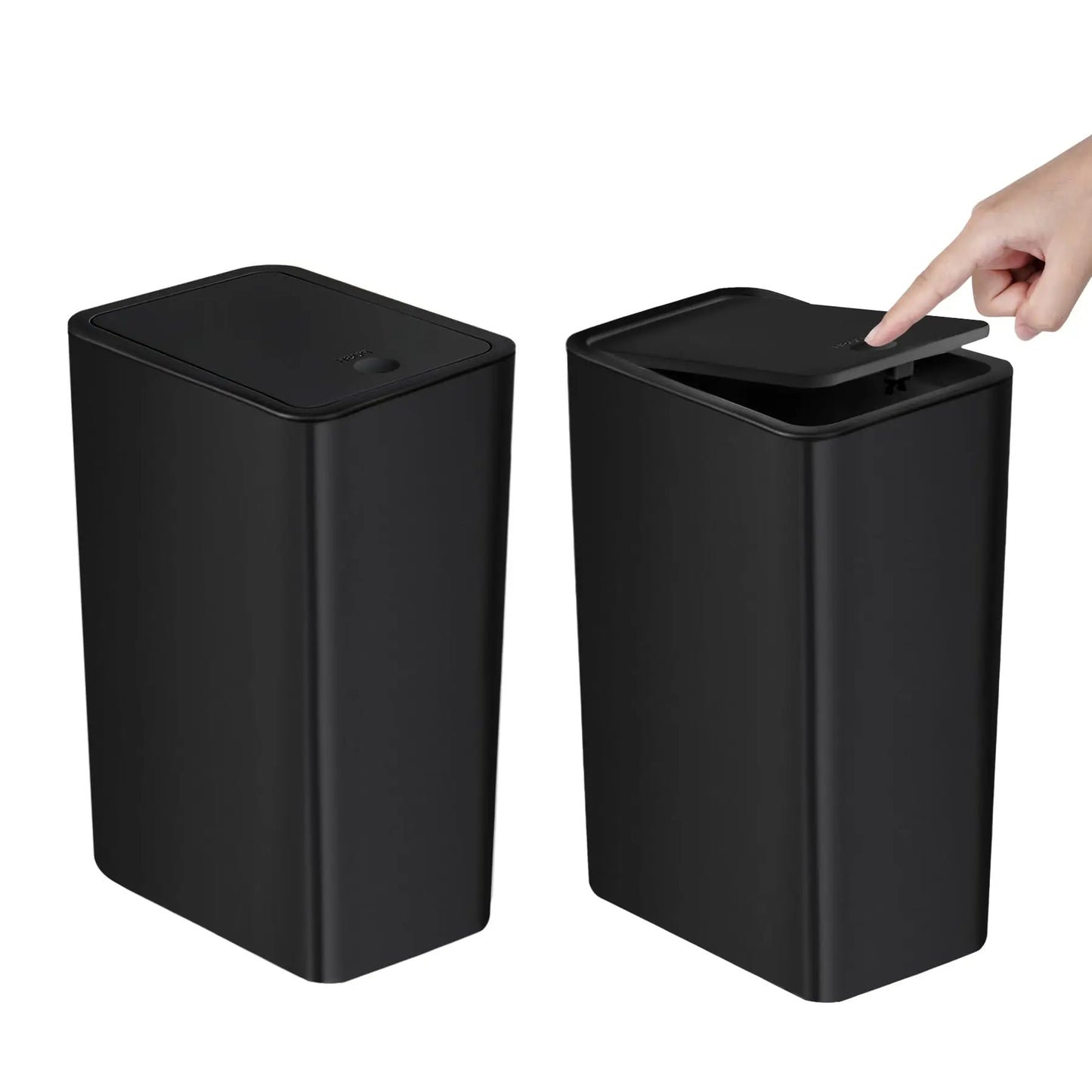 Bathroom Trash Can-10L Small Garbage Can with Press Top with Pop-up Lid